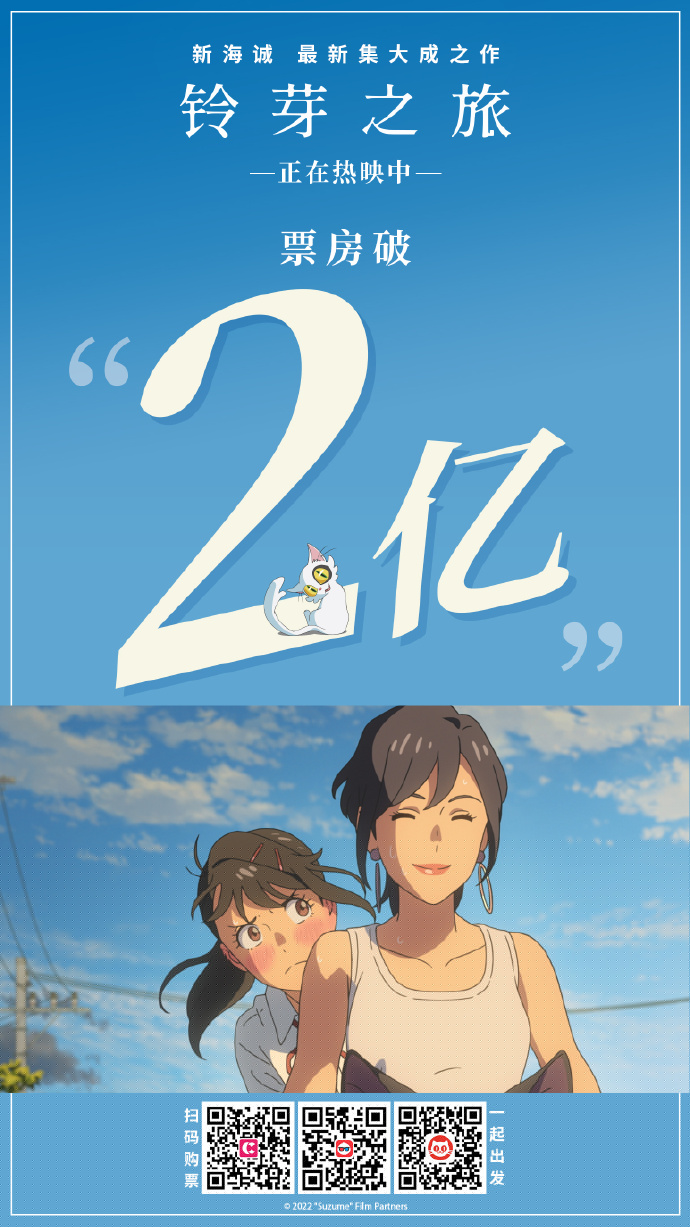 《铃芽之旅》国内现已破2亿 豆瓣7.6分