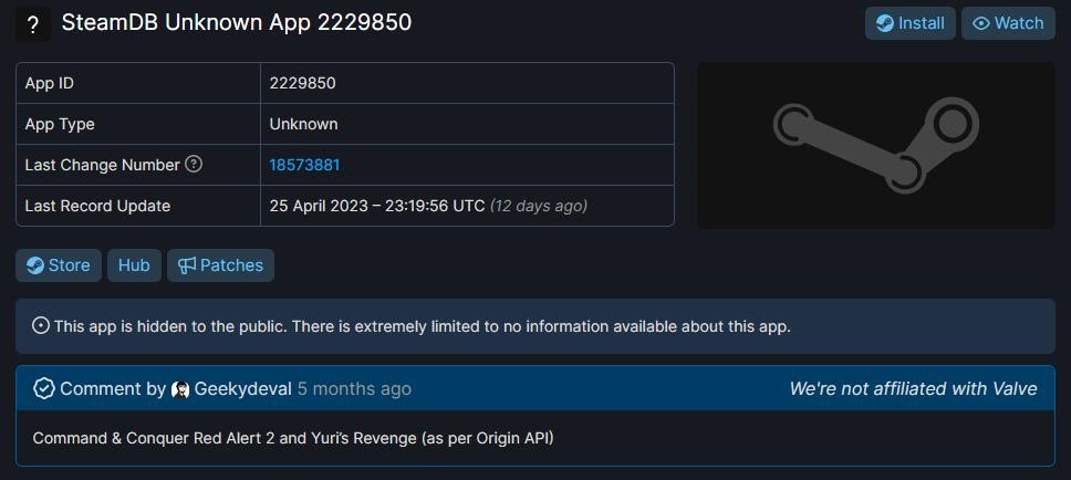 大量EA经典游戏现身Steam后台 包括《红色警戒2》